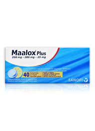 MAALOX PLUS 200/200/25MG 40 CHEWABLE TAB