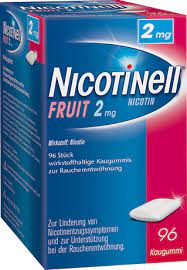 NICOTINELL FRUIT 2 MG 12 CHEWABLE GUM (N/A)