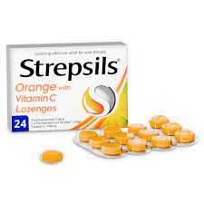 STREPSILS ORANGE WITH VITAMIN C 24 LOZENGES