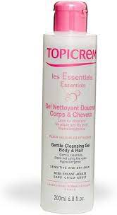 TOPICREM GENTLE CLEANSING GEL FOR FACE   BODY AND HAIR 200 ML