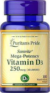 VITAMIN D3 10.000 IU 100 SOFTGELS (PURITANS PRIDE)