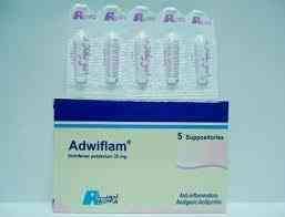 ADWIFLAM 25MG CHILDREN 5 SUPP