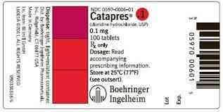 CATAPRES(CATAPRESAN) 150 MCG 30 TABS.(ILLEGAL IMPORT)