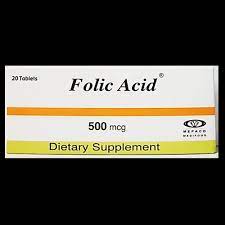 FOLIC ACID (MEPACO) 500 MCG 20 TABS