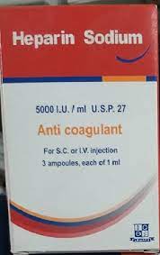 HEPARIN SODIUM-NILE 5000 I.U./ML 3 AMPS. USP27