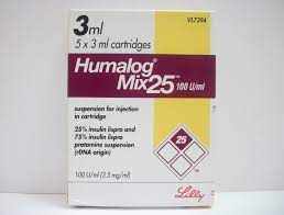 HUMALOG MIX25 100I.U./ML (5 CARTRIDGES)