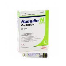 HUMULIN N 100 I.U./ML 5 CARTRIDGE