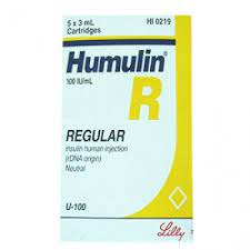 HUMULIN R 100 I.U./ML 5 CARTRIDGE