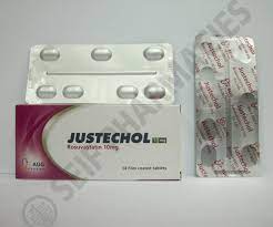 JUSTECHOL 10 MG 28 F.C. TABS